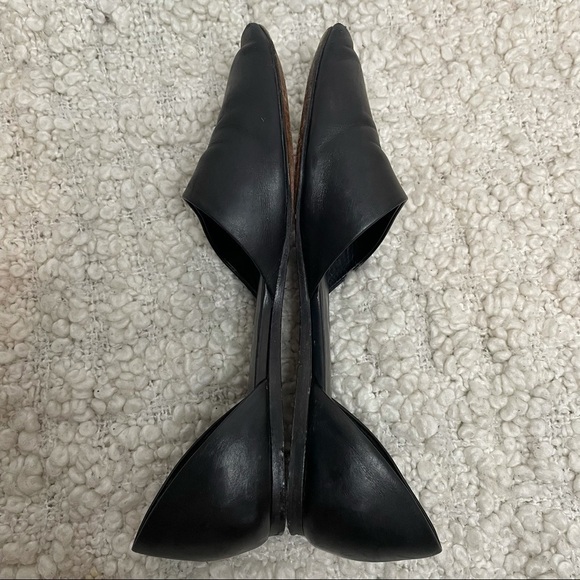 VINCE Nina Black Leather D’orsay Skimmer Flats Slip Ons 9.5 - Picture 7 of 8